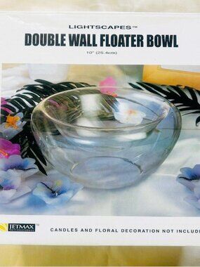 Jetmax Lightscapes Double Wall Floater Bowl 10 in For Floral Candle Display Read